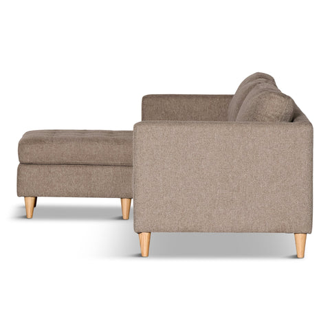 Lulu - Wendesofa mit Chaiselongue rechts und links in Sand - L: 215 x T: 82 x H: 78 cm