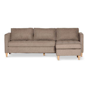 Lulu - Wendesofa mit Chaiselongue rechts und links in Sand - L: 215 x T: 82 x H: 78 cm