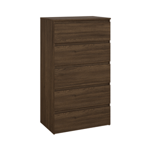 Kommode Maise H:114 x B:65 x T:41 cm mit 5 Schubladen in Räuchereichenoptik