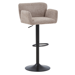 Melody Barhocker – Sandfarbener Stoff mit verstellbarer Höhe und Drehfunktion