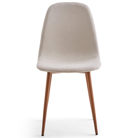 Anna Esszimmerstuhl - beige Textil mit Eichenoptik