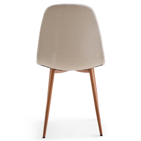 Anna Esszimmerstuhl - beige Textil mit Eichenoptik