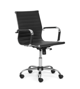 Benjamin-Bürostuhl mit Armlehnen in Schwarz/Chrom