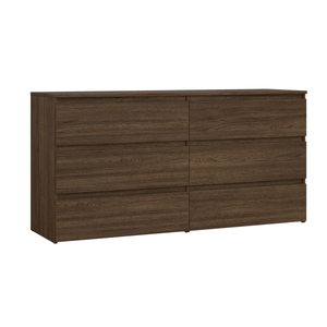 Kommode Maise H:70 x B:138 x B:41 cm mit 6 Schubladen in Räuchereichenoptik