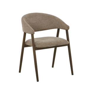 Ebba Esszimmerstuhl - Stoff Sand mit Beinen in Räuchereichenoptik