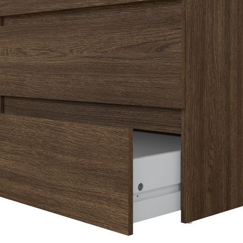 Kommode Maise H:70 x B:138 x B:41 cm mit 6 Schubladen in Räuchereichenoptik