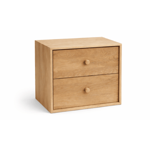 Rumi Wandregal mit Schubladen 33x20x33 cm Eiche inkl. Wandhalterungen