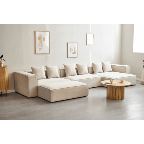 Hailey - Sitzelement für Modulsofa, Linkes Récamierenelement in beige L: 147 X T: 148 X H: 65 Cm