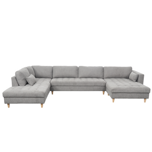 Brandy - U-Sofa - nach rechts gewendet - grau - mit Chaiselong - L: 360 x T: 211 x H: 78 cm