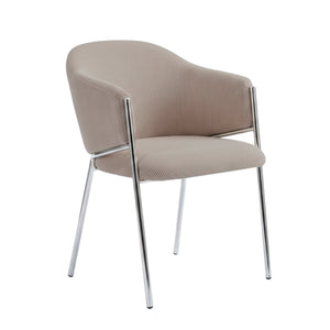 Carolina Esszimmerstuhl - Chrom in Taupe Samt