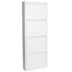 Louis Schuhschrank - Weißes Metall Mit 4 Klappen