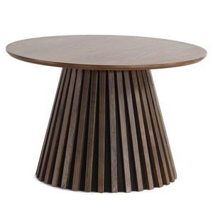 Lewis Lamellen-Couchtisch in geräucherter Eiche Ø70 cm