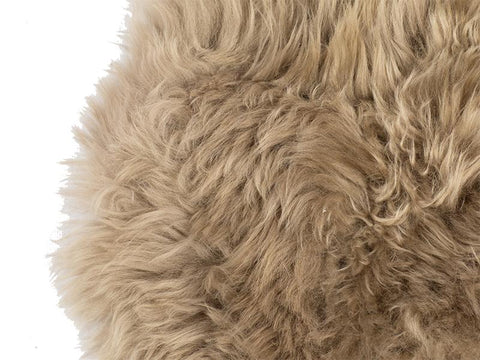 Lammfell Sitzkissen | Fellkissen Beige Ø40cm