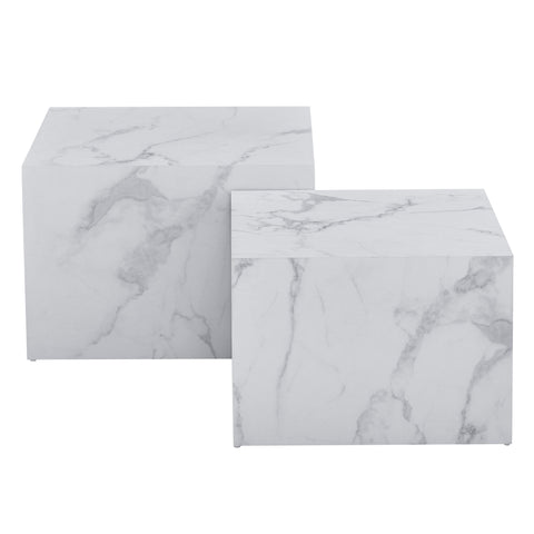 Adele - Couchtisch-Set mit weißem Marmoroptik