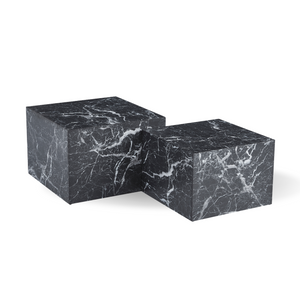Adele - Couchtischset in schwarzer Marmoroptik