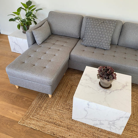 Adele - Couchtisch-Set mit weißem Marmoroptik