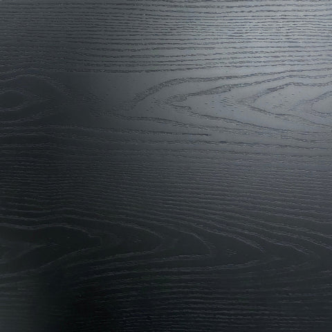 Carisma - Runder und schwarzer Lamellen-Esstisch mit Säulenbein- Ø120 cm