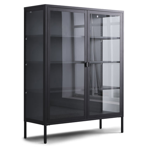 Herman Vitrine - Schwarzes Metall/Glas - 110x40x140cm