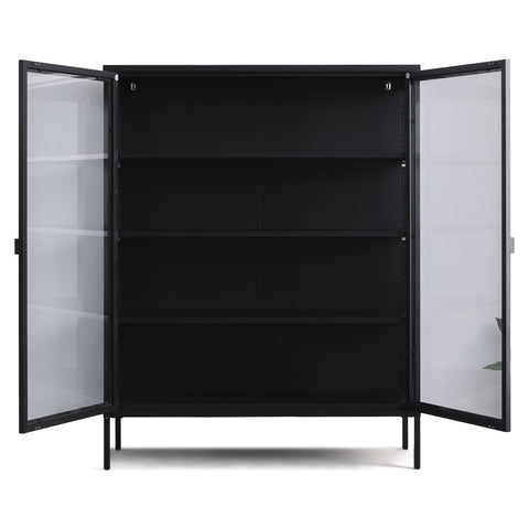 Herman Vitrine - Schwarzes Metall/Glas - 110x40x140cm