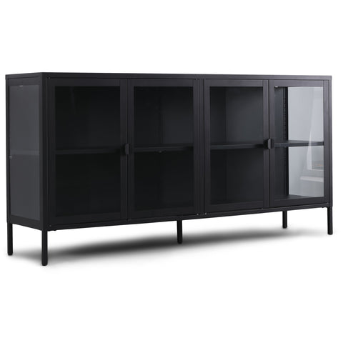 Herman Vitrine - Schwarzes Metall/Glas - 170x40x85cm