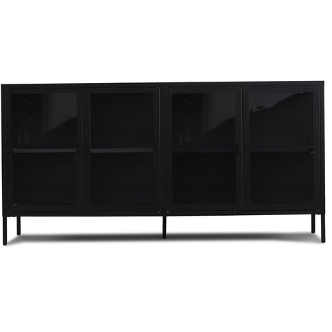 Herman Vitrine - Schwarzes Metall/Glas - 170x40x85cm