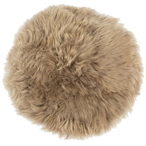 Lammfell Sitzkissen | Fellkissen Beige Ø40cm